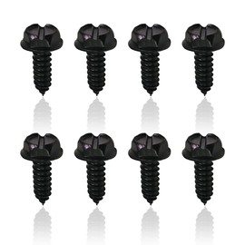 8 PCS License Plate Screws Kit, Stainless Steel License Plate Bolts, Hexagon Head Screws for License Plate, Universal for Front License Plates & License Plate Frame Covers of Cars Trucks Suvs (Black)