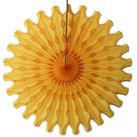 Gold-Dyed 18-Inch Tissue Paper Fans (6-Pack) - Perfect for Parties, Weddings, and Backdrops