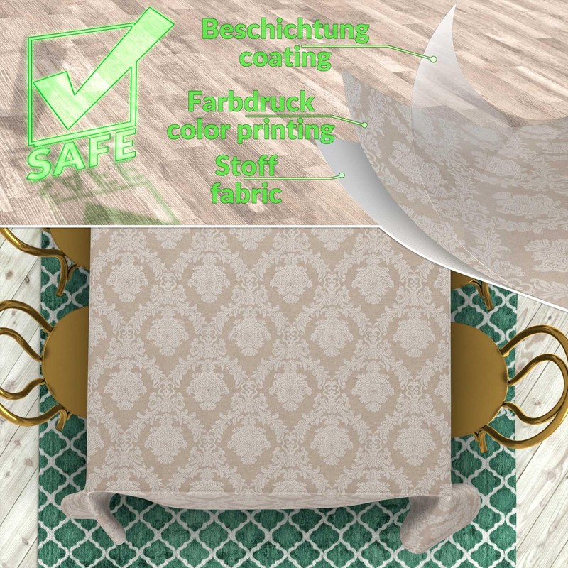 Fabric Tablecloth, Textile Table Linen, Cotton Polyester, Washable, Plain Ornamental