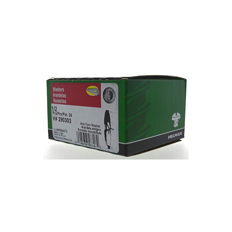 Hillman 290303 1/2-Inch Anti-Turn Washer, 25-Pack, Galvanized