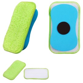 1Pc Chalkboard Eraser - Washable Reusable Microfiber Eraser Cleaning Chalk/Markers/Duster Tool in Home Classroom Office Attached 2 Pcs Microfiber Cloth WP0301