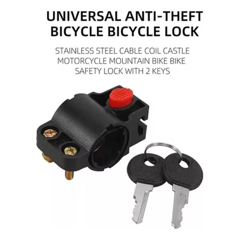 Candado Cable Cadena Seguridad Para Bici O Moto 1.1m Y