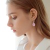 YONVUN Crystal Gemstone Drop Dangle Leverback Earrings Plated 18k Gold