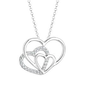 Elli Necklace Triple Heart Crystals 925 Sterling Silver