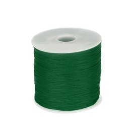 QUARKZMAN 1 mm Polypropylene Rope Braided Ropes, 100 m Nylon Rope Hollow Utility Cord for Washing Line, Camping, Hiking, Outdoor, Dark Green