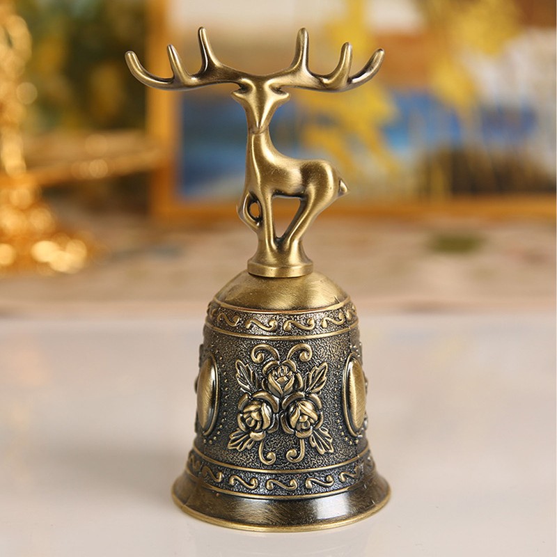 Deer Shape Hand Bell Vintage Plating Process Rustproof Polished Finish