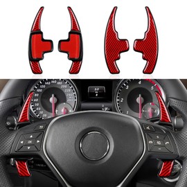 Steering Wheel Shift Paddle Extension Shift Sticker, Compatible with Benz A-Class / GLK-Class (2013-2015) / B-Class (2012-2014) / E-Class (2014-2015) / SLK-Class (2011-2015) GL-Red