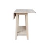 IC International Concepts Solid Wood Square Drop Leaf Side Table,