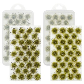 Cayway Scenics Grass Flower Grass Tufts Shrub Blossoms Cluster Model Making Miniature Grass Tuft Model Making Static Grass Tuft for Miniature Tabletop (Withered Green and Red)