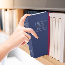 Book Safe, Combination Lock, Large, Luhuanx Home Dictionary Distraction Lock Box for Cash Jewellery, Fake Book Safe, 24.1 x 15.8 x 5.5 cm (Blue)