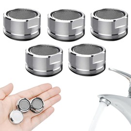 VERALY.MX 5 Filtro Aireador Grifo Latón Ahorro De Agua Roscas Macho Repuesto Estándar Regulares Con Carcasa, Roscas Macho De 15/16 Pulgadas, Filtro De Aireador De Grifo Con Junta Para