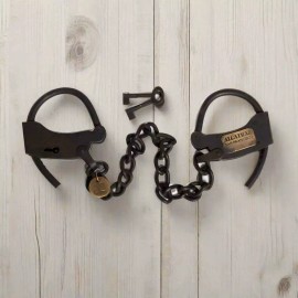 Alcatraz Prison San Francisco Iron Adjustable Handcuffs With Chain (23" Long)
