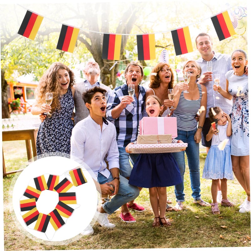 Mobestech 1Set German Flag Bunting Bright Decorative Germany Gardens Flag