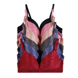 Women's 6 Pack No Wire Free Bra A-C Cup (36B)