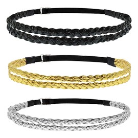 3 Pieces Braided Headband, Adjustable Elastic Headband, Stylish And Simple Hair Accessories, Classic And Versatile Hair Accessories.