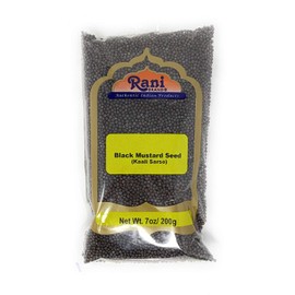 Rani Black Mustard Seeds Whole Spice (Rai Sarson) 7oz (200g) All Natural ~ Gluten Friendly Ingredients | NON-GMO | Vegan | Indian Origin