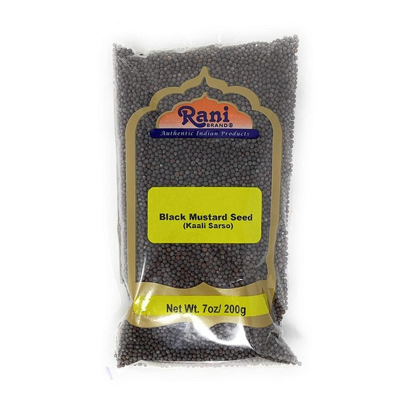 Rani Black Mustard Seeds Whole Spice (Rai Sarson) 7oz (200g) All Natural ~ Gluten Friendly Ingredients | NON-GMO | Vegan | Indian Origin