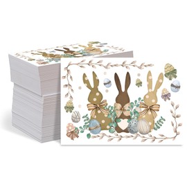Disposable Easter Paper Place Mats 50 Pieces Cute Easter Bunny Table Mat Seasonal Farmhouse Paper Table Setting Dinner Party Decor for Home Kitchen Dining Table