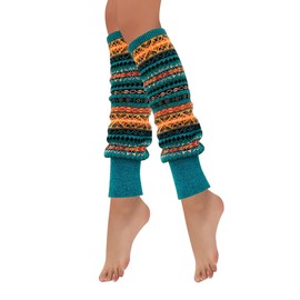 allydrew Women's Bohemian Warm Long Leg Warmers Knee High Socks, Teal