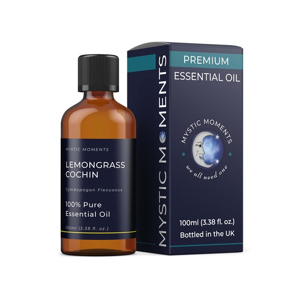 Mystic Moments | Lemongrass Cochin ätherisches Öl 100ml - reines & natürliches Öl für Diffusoren, Aromatherapie und Massage -Mischungen veganer GVO -frei