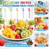 Wowagoga 3.35 Inch Plastic Sword Picks Food Toothpicks Fruit Fork