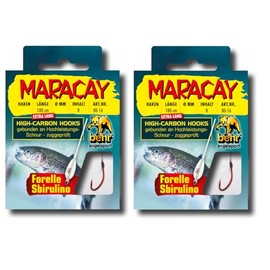 Set: 2 packs of Behr tied trout hooks (16 pieces) mono, extra long Sbirolino 180 cm Spirolino hook size, 4, 6, 8 depending on your selection, Sbirulino hooks + free Petri Heill! sticker (hook size 4)