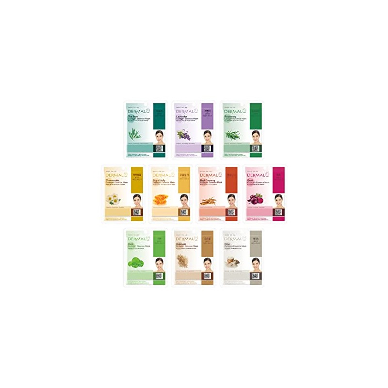 DERMAL 10 Mascarillas Faciales para Piel con Imperfecciones y Colágeno