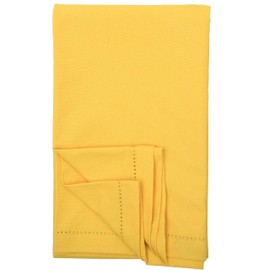 Ragged Rose Cotton Tablecloth for a 6-7 Ft Table - Versatile Table Cloth with Simple Embroidered Hem - Indoor & Outdoor Decor for Living Room, Kitchen, & Garden