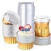 50 Pcs 5oz Reusable Aluminum Foil Cupcake Baking Cups Mini