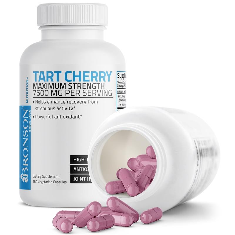 Bronson Tart Cherry Maximum Strength 7600 mg, 180 Vegetarian Capsules