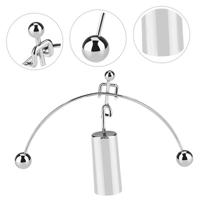 ORFOFE Balance Cylinder Weightlifting Man Tumbler Iron Desktop Ornament Metal