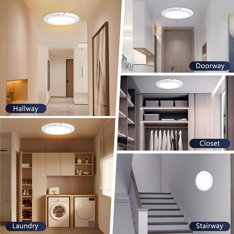 maylit 4 Pack Rechargeable Ceiling Lights, Motion Sensor Lights No