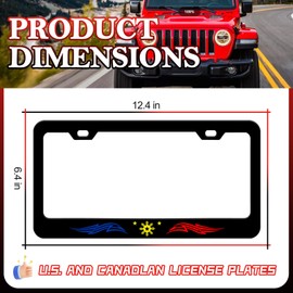 Philippines Star Tribal License Plate Frame - 2 PCS Licnese Plate Holder, Rust-Proof Auto Parts License Plate Cover Decoration with Screws Caps for Standard Us 12x6 Inch