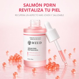 WEUD Serum Coreano Original, Serum Facial con Salmon DNA PDRN, Multi Péptido, Niacinamida, Cuidado Antiedad y Reparador, Reafirman, Ilumina la Pie, Suero PDRN para Todo Tipo de Piel (60ML)
