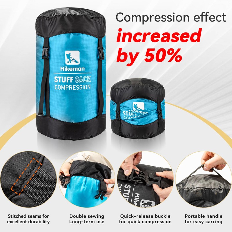 Compression Stuff Sack for Sleeping Bag - Lightweight Compression Bag,Water-Resistant