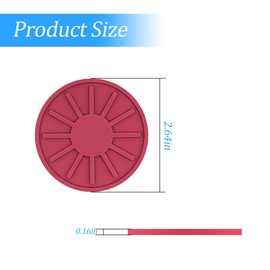 4 Pack Car Coasters for Cup Holder, 2.68 Inch Anti-Slip Silicone Auto Insert Cup Coaster, Non-Slip Vehicle Cup Mats for Women and Men, Interior Accessories Universal for Most Cars, SUV (Wine Red)