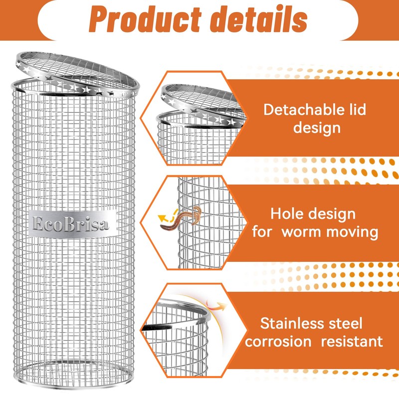 EcoBrisa 2pack Underground Worm Composting Bin Inground Metal Compost Bin