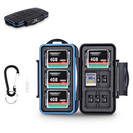 JJC CF Cfast SD Memory Card Case Holder, Water-Resistant SD Card Storage Organizer for 6 CF Compact Flash Card, 12 SD/SDHC/SDXC Card & 18 Micro SD TF Card