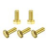 sourcing map Brass Hex Bolts, M8x20mm 5pcs Fully Thread Grade