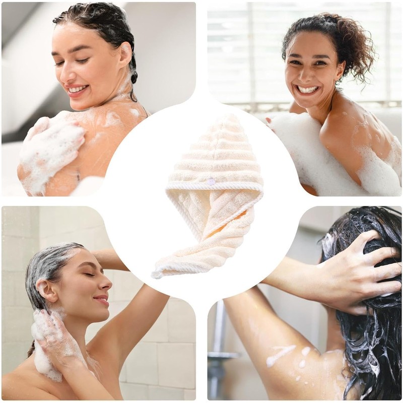 Yacooda ヘアドライタオル ドライキャップ 速乾 超吸水極厚 速乾 髪タオル お風呂上がり ふわもこ ヘアターバン