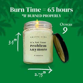 Smells Like Its Not Your Problem Anymore | Funny Candle for Retirement, Divorce | Handmade Dye Free Palm Wax Novelty Candles by Raven Hils Candle Co | 9 oz | Scent: Apples & Maple Bourbon