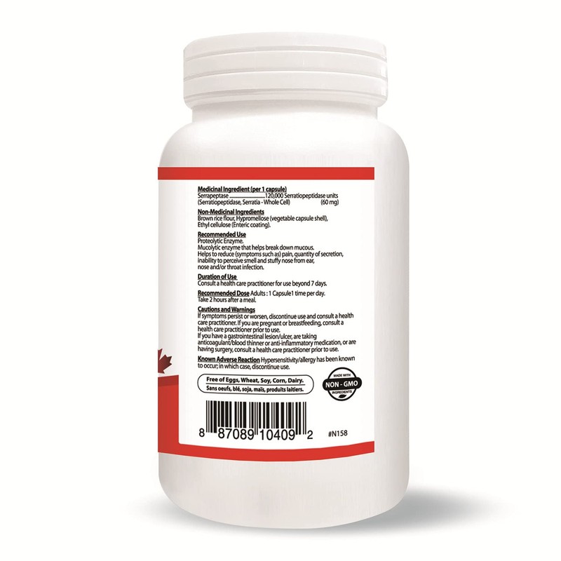 Nutridom - Enteric Coating Serrapeptase 120,000-60 VCaps