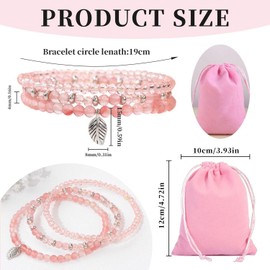 3 Piece Pearl Bracelets, Faux Crystal Bracelets, Women's Bracelets, Pink Bracelets, Stacking Bracelets, Stretch Bracelets, Clothing Accessories