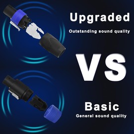 MKBKLLJY 5PCS SpeakOn Speaker Adapter Speakon to 1/4 Connectors 4 Pole Plug Jack Aluminum Alloy Lock Buckle with Cable Tie, Compatible with NL4FC NA4LJ NA4LJX NL4MP NL4MPR NL4FX NL4 Series