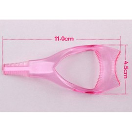 Herramientas de pestañas 3 en 1, protector de rímel, protector de pestañas, guía de pestañas para maquillaje, tarjeta de pestañas de plástico transparente para mujeres y niñas, rosa