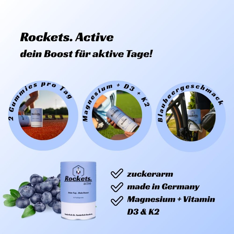 Magnesium Gummis mit Vitamin D3 und K2-500 mg Magnesiumcitrat -