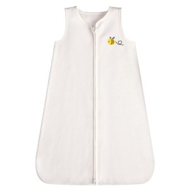 DaysU Micro Fleece Baby Sleep Sack 18-24 Months, 1.0 TOG Baby Sleeveless Wearable Blanket with 2-Way Zipper, Sleeping Bag for Baby Unisex, 1 Pack, Off-white Bee