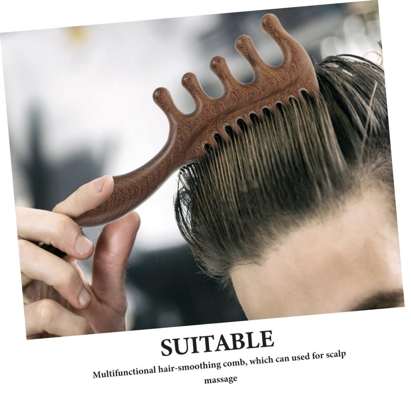 VICASKY Pcs Wooden Scalp Massager Brush Wide Tooth Comb for