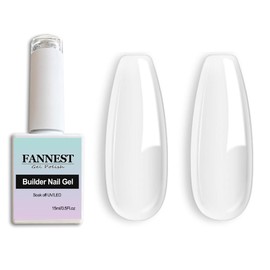 FANNEST No HEMA Clear Builder Gel 2Pcs Set,5-in-1 Hema Free Builder Gel for Nails Kit,Building Enhancer, Extended Length,Shaped Nails, Bottled gel,15ml.