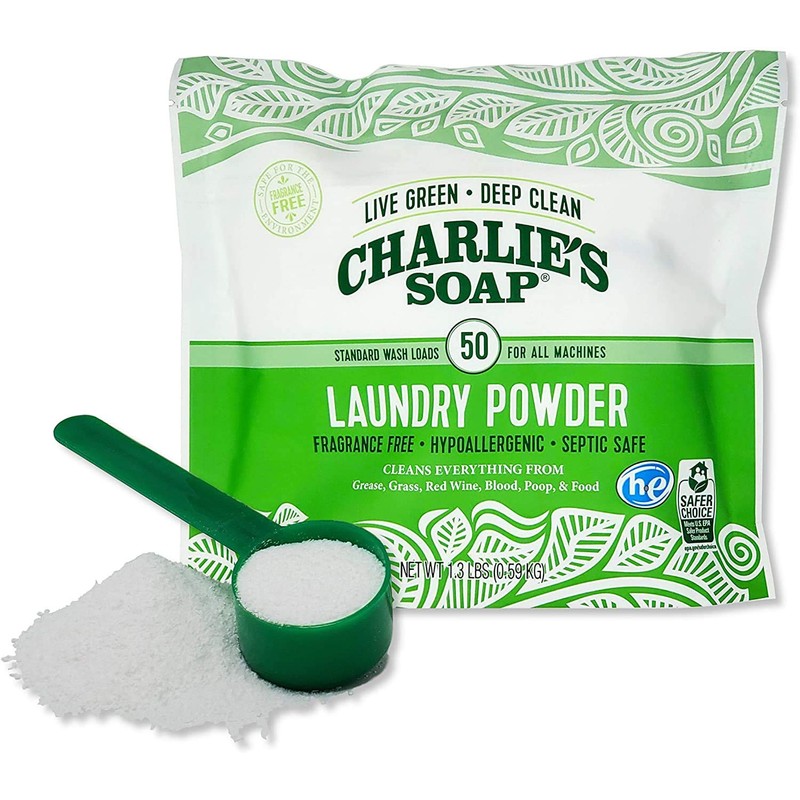 Charlie's Soap - Unscented Laundry Powder 50 Loads (Three 50-load